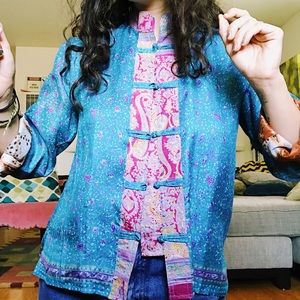 Indian Silk Button Up